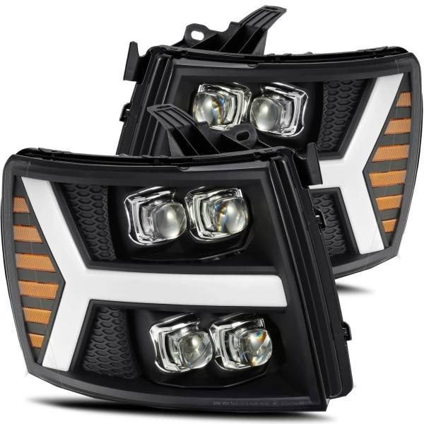 NOVAシリーズ LED プロジェクター ヘッドライト Plank Style マットブラック 07年-13年 Chevy 1500HD