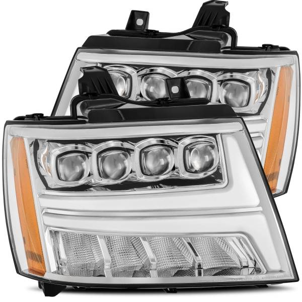 NOVAシリーズ LED プロジェクター ヘッドライト Plank Style Design クローム 07年-13年 Chevy Avalanche