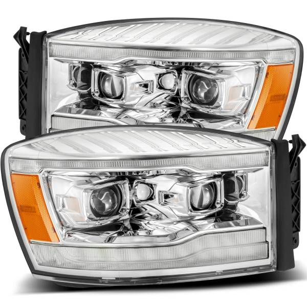 LUXXシリーズ LED プロジェクター ヘッドライト Plank Style クローム 06年-08年 Dodge Ram 1500HD