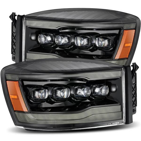 NOVAシリーズ LED プロジェクター ヘッドライト Plnk Style アルファブラック 06年-08年 Dodge Ram 1500HD