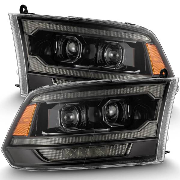 LUXXシリーズ LED プロジェクター ヘッドライト Plank Style アルファブラック 09年-18年 Dodge Ram 2500