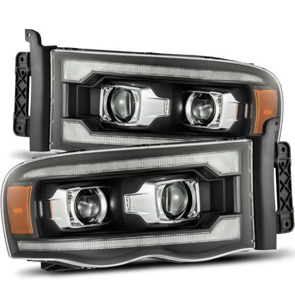LUXXシリーズ LED プロジェクター ヘッドライト Plank Style ブラック 02年-05年 Dodge Ram 1500