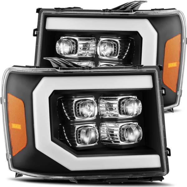 NOVAシリーズ LED プロジェクター ヘッドライト Plank Style ブロスブラック 07年-13年 GMC 1500HD