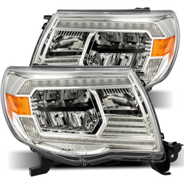 LUXXシリーズ Crystal ヘッドライト Plank Style クローム 05年-11年 トヨタ Tacoma
