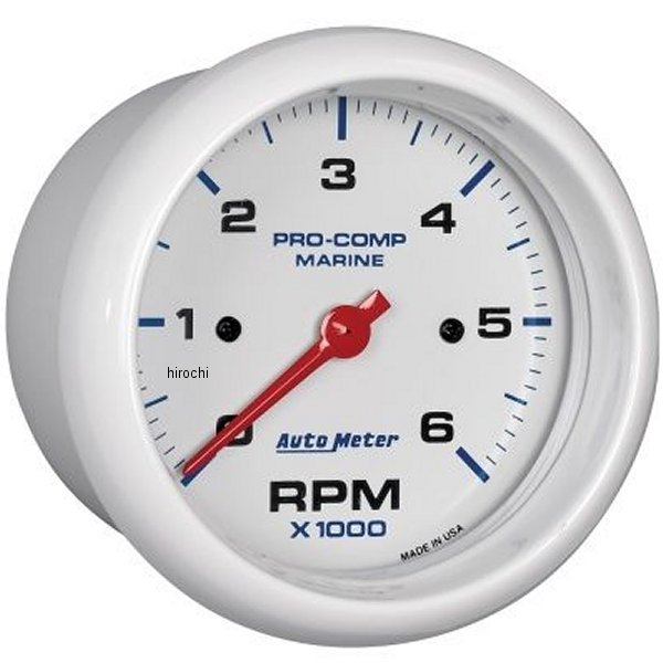 Marine White Ultra-Lite タコメーター 6K RPM