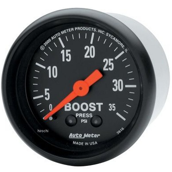 Z-Series 52mm 0-35 PSI メカニカル ブーストゲージ