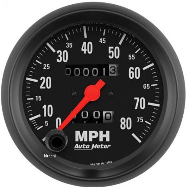 Z Series 3-3/8インチ メカニカル 0-80mph スピードメーターゲージ