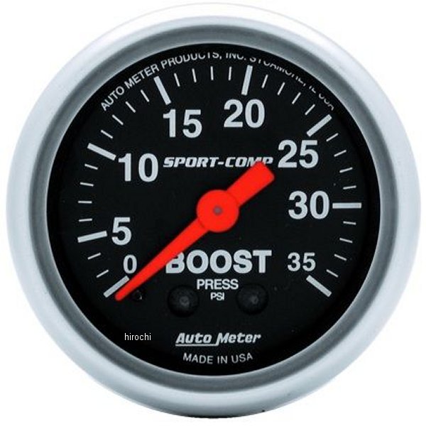 Sport-Comp 52mm 35 PSI メカニカル ブーストゲージ
