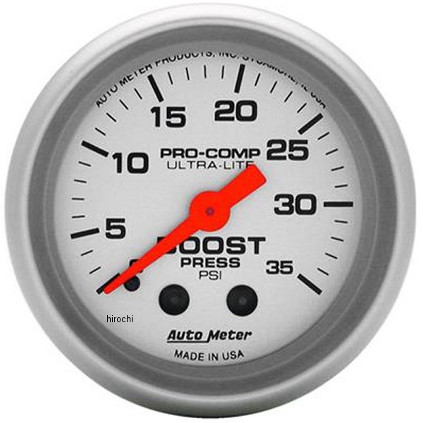Ultra-Lite 52mm 35 PSI メカニカル ブーストゲージ