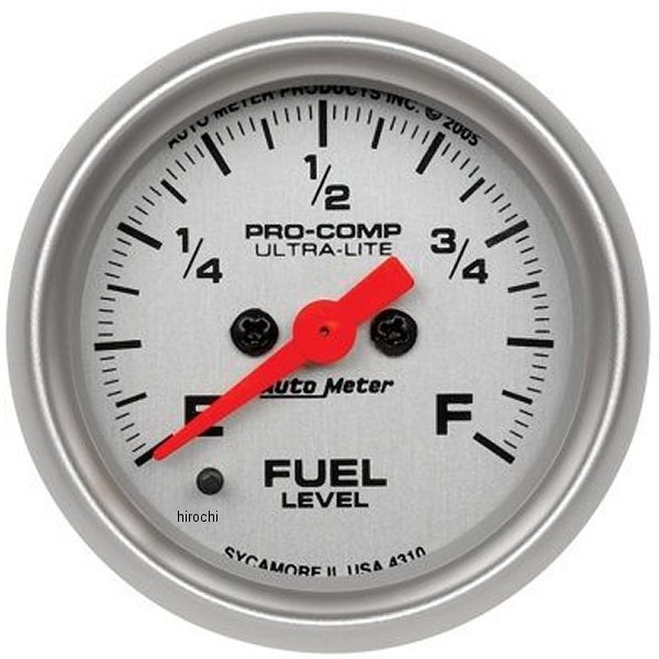 Ultra-Lite 52mm 0-280オーム フューエルレベルゲージ