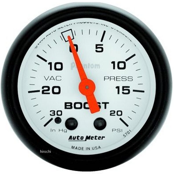 Phantom 52mm 30in HG.-Vac/20PSI ブーストゲージ