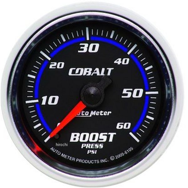 Cobalt 52mm 0-60psi メカニカル ブーストゲージ