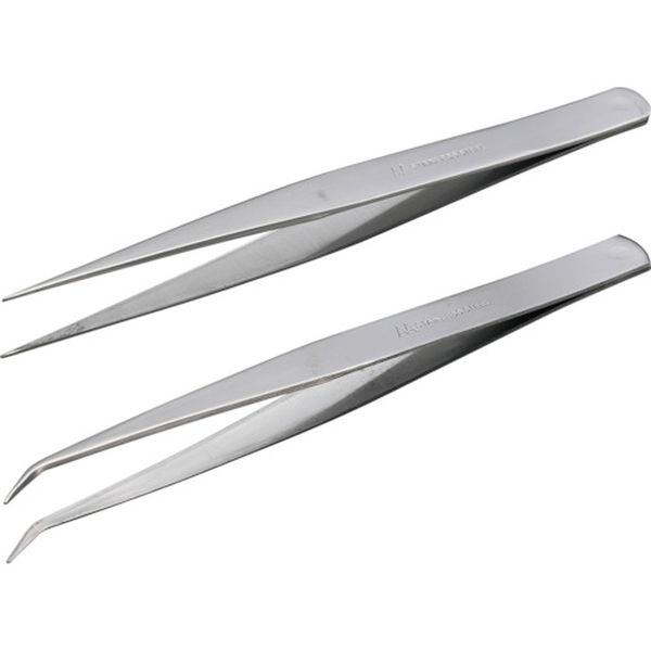 ATWS4 360-3446  ピンセット AA150mm 2本組 (直・先曲)