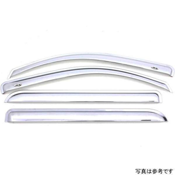 ベント バイザー フロント＆リア ウインドウ ディフレクター 4ピース クローム 15年-18年 Chevy Silverado 2500 Crew Cab