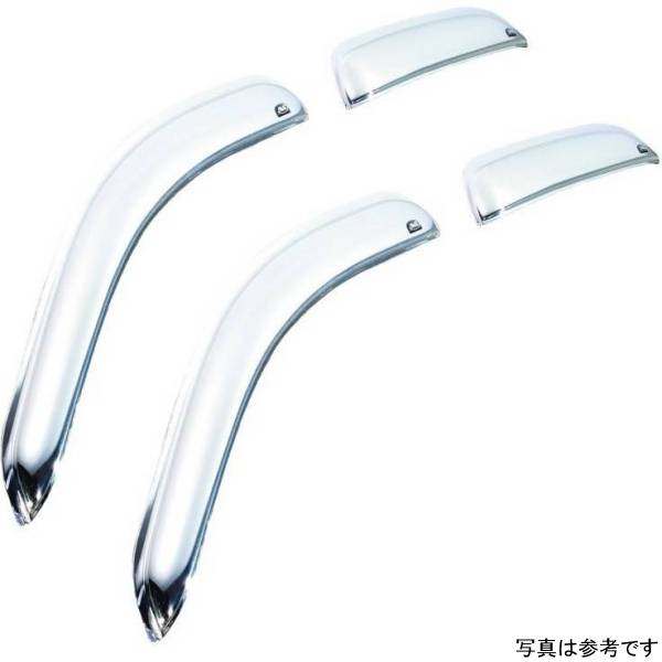 ベント バイザー フロント＆リア ウインドウ ディフレクター 4ピース クローム 99年-16年 フォード F-250 Super Duty Supercrew