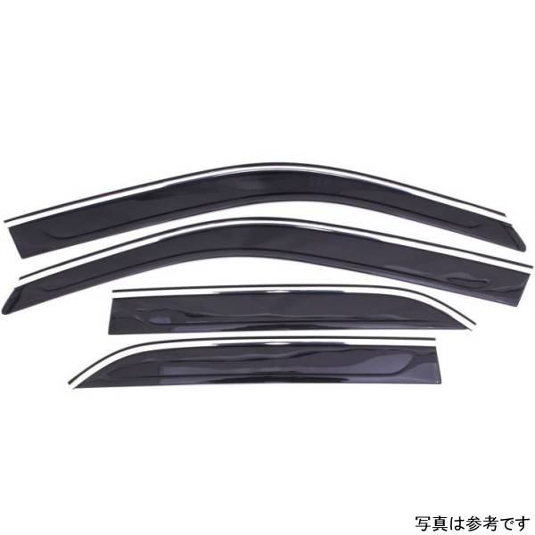 ベント バイザー ロープロファイル ディフレクター 4ピース スモーク クロームトリム付き 11年-18年 Chrysler 300