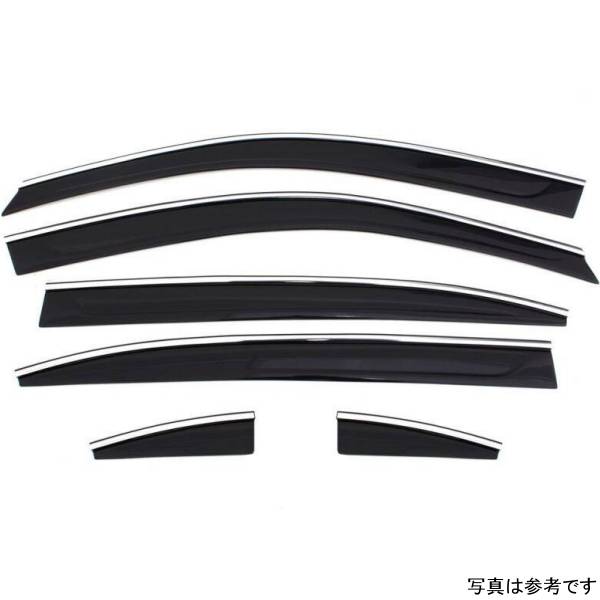 ベント バイザー ロープロファイル ディフレクター 6ピース スモーク クロームトリム付き 07年-11年 ホンダ CR-V