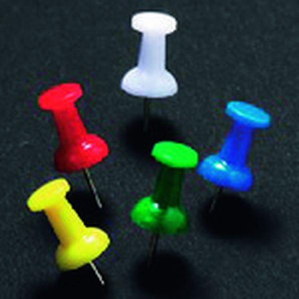 196-0006  354077)プッシュピン 色込100本入