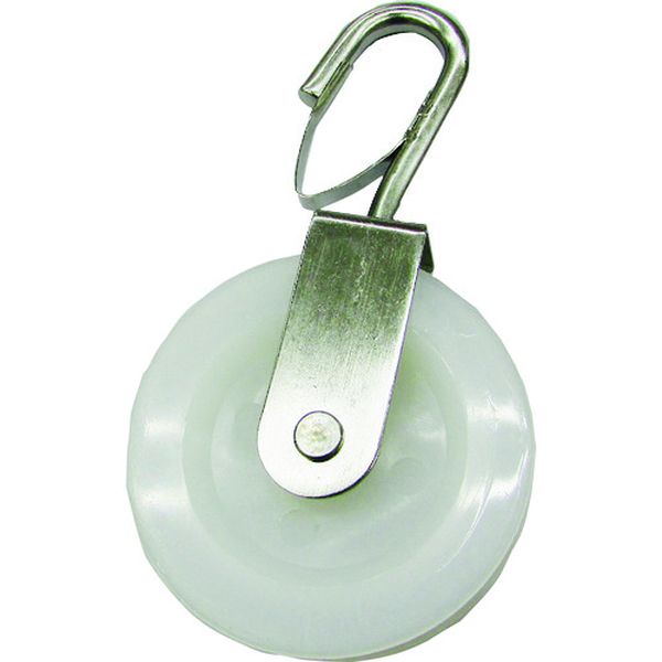 ナイロンプーリー フック外れ止め付 使用ロープ径～9mm (1個＝1袋)