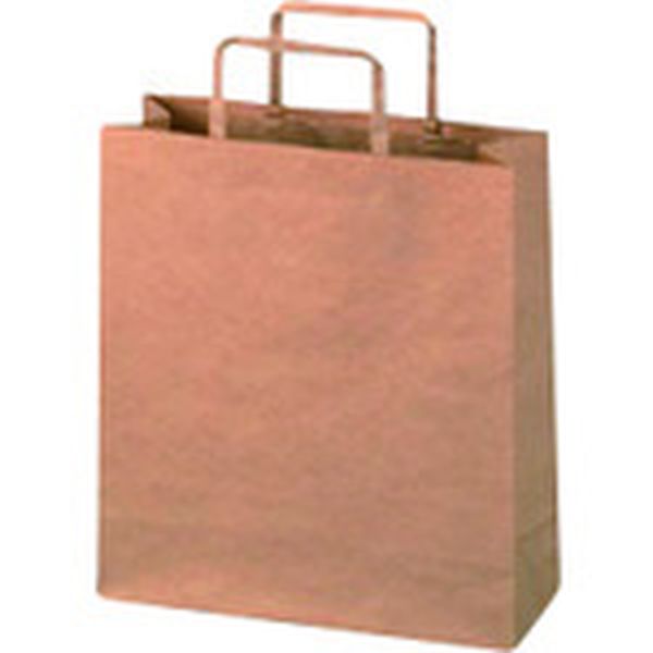 B291JB  354128)手提袋 平紐 茶 小 50枚