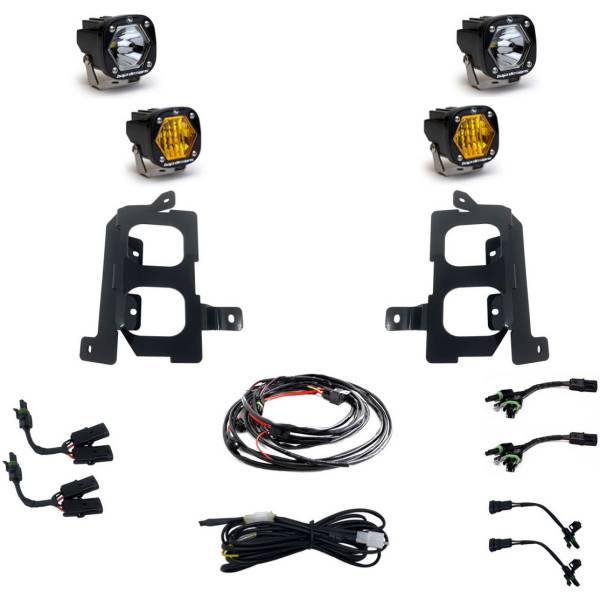 S1 フォグライト ポケット キット クリアー スポット / アンバーワイドコーナリング 19+ GMC 1500