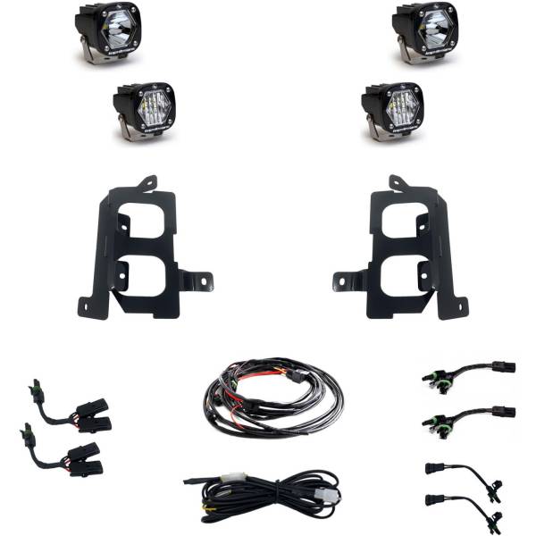 S1 フォグライト ポケット キット クリアー スポット / クリアーワイドコーナリング 19-22 GMC 1500