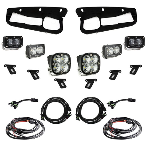 21-22 フォード  Bronco w/Steel Bumper S2 SAE Sportsmen Fog Pocket Light Kit - Clear