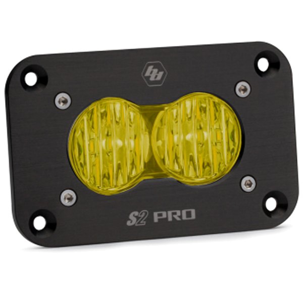 S2 Pro Wide Cornering Pattern Flush Mount LED Light - Amber