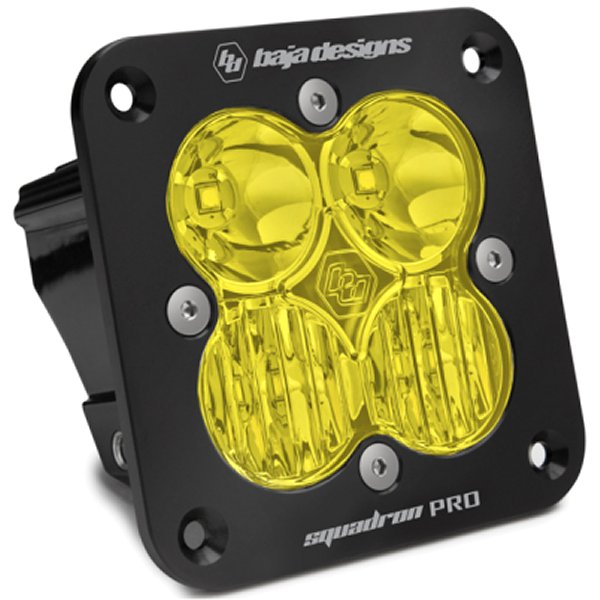 Squadron Pro Flush Mount Black Driving/Combo Pattern LED Light Pod - Amber