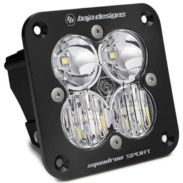 Squadron Sport Driving/Combo Pattern Flush Mount Black LED Light Pod - Clear