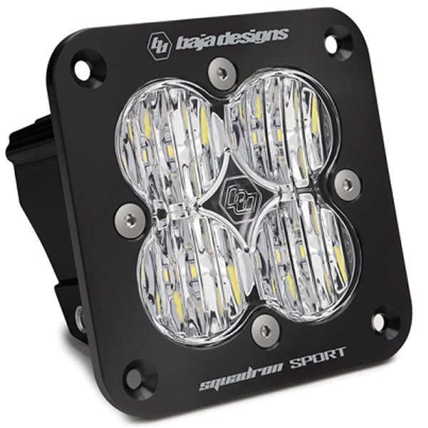 Squadron Sport Black Wide Cornering Pattern Flush Mount LED Light Pod - Clear