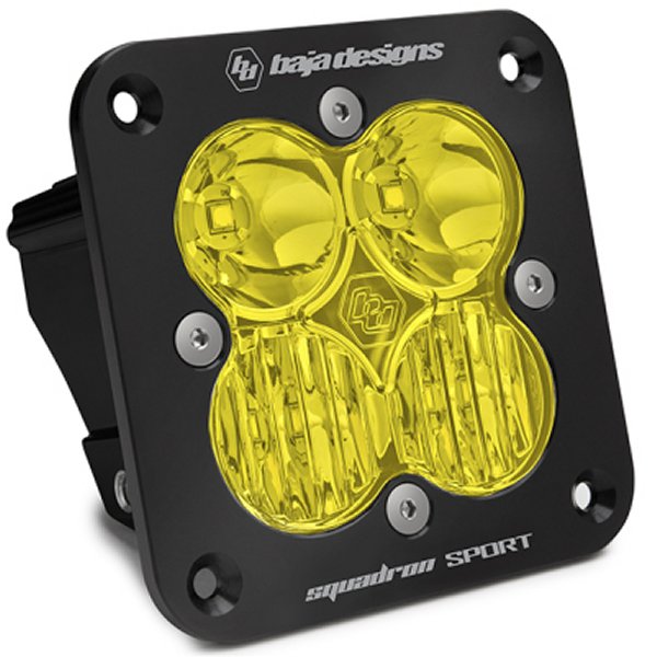 Squadron Sport Driving/Combo Pattern Flush Mount Black LED Light Pod - Amber