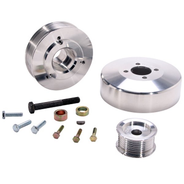 97-04 フォード  F150 Expedition 4.6 5.4 Underdrive Pulley Kit - Lightweight CNC Billet Aluminum (3pc)