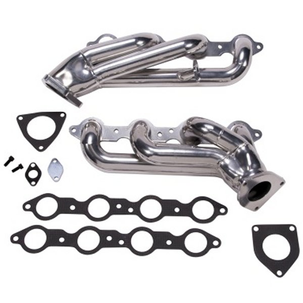 99-04 GM Truck SUV 6.0 Shorty Tuned Length Exhaust Headers - 1-3/4 Silver Ceramic