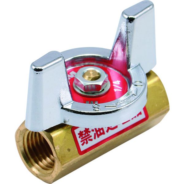 BBS32210RC 161-0858  黄銅製禁油処理ボールバルブ(蝶)