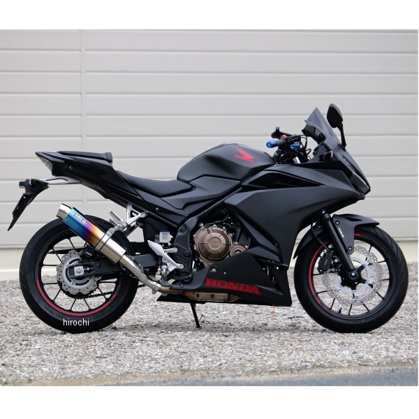 スリップオンマフラー ラウンド JMCA認証 19年-22年 CBR400R、CBR400X 焼き色チタン