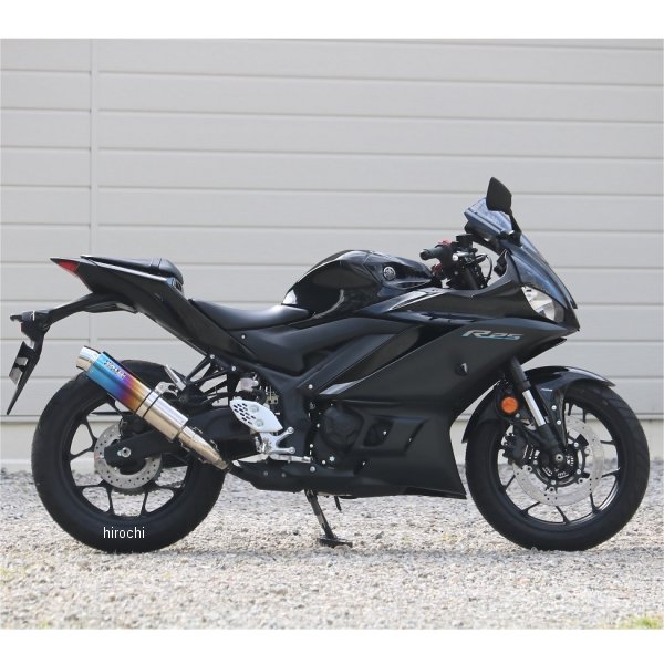 スリップオンマフラー ラウンド JMCA認証 22年以降 YZF-R25/MT-25 焼き色チタン