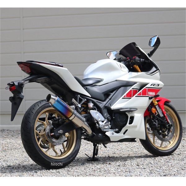 スリップオンマフラー ラウンド JMCA認証 22年/23年以降 YZF-R3 焼き色チタン