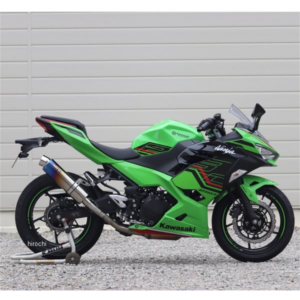 スリップオンマフラー ラウンド JMCA認証 18年以降 Ninja400 焼き色チタン