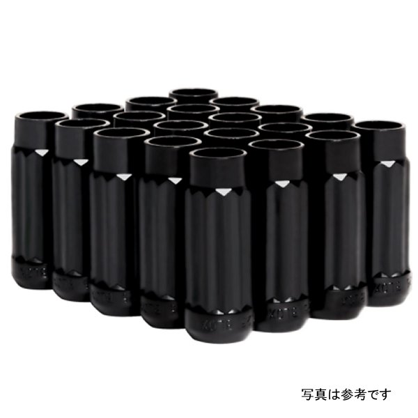 12-Sided P17 Tuner Lug Nuts 12x1.5 ブラック Steel - Set of 20 (Socket not included)