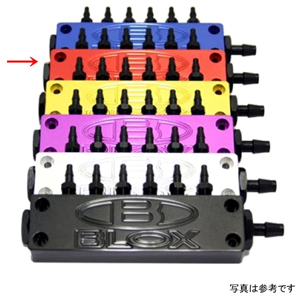 Surface-mount Vacuum Block - 6-Port / Billet Aluminum  レッド