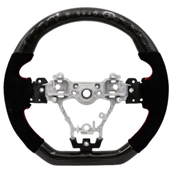 15-21 スバル Carbon/Alcantara ステアリングホイール Red Stitching
