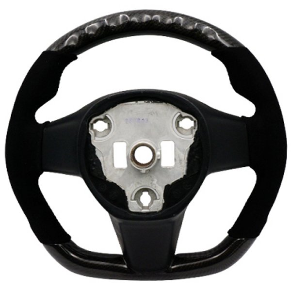 Tesla Model 3 and Y Carbon/Alcantara ステアリングホイール Black Stitching