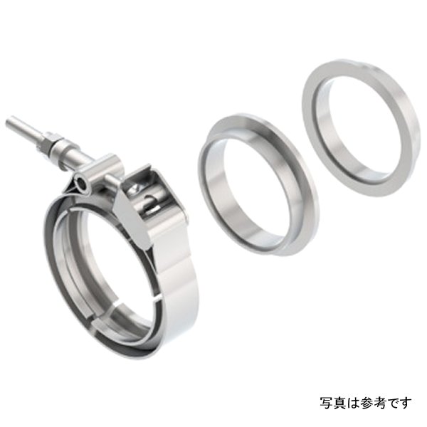 Universal 2.25in ステンレススチール 3pc V-Band クランプ w/ Male and Female Flanges