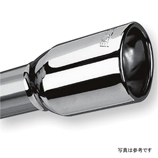 Universal Polished Tip Single Oval Rolled Angle-Cut w/クランプ (inlet 2 1/4in. Outlet 3 5/8 x 2 1