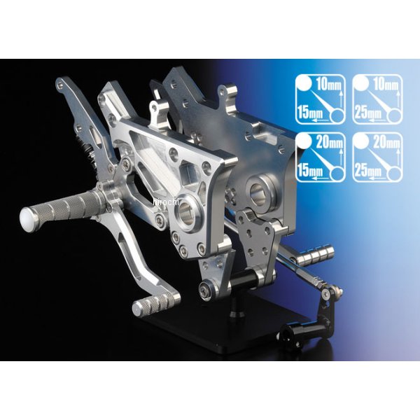 ナイトロレーシング バックステップキット マスターシリンダ無し GPZ900R、GPZ750R シルバー/シルバー