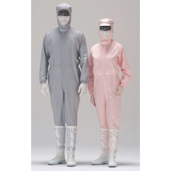 C1515PLL 825-8975  立体裁断構造超静電クリーンウェア ピンク LL