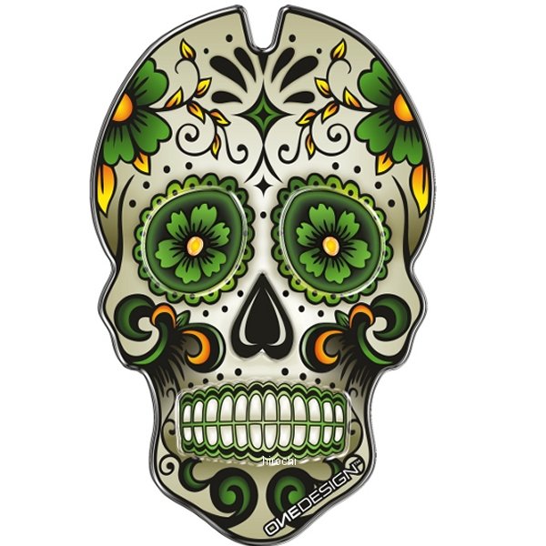 タンクパッド スカル 157x100mm 緑