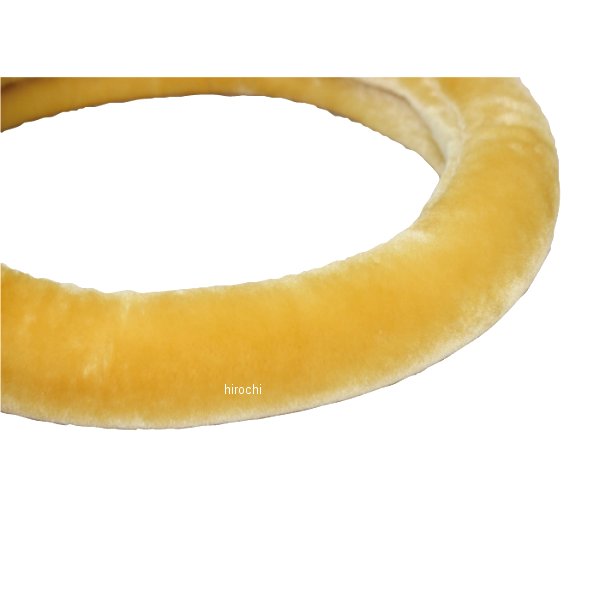 もこもこ ハンドルカバー ショートフェイクファー ステアリングカバー Sサイズ 黄