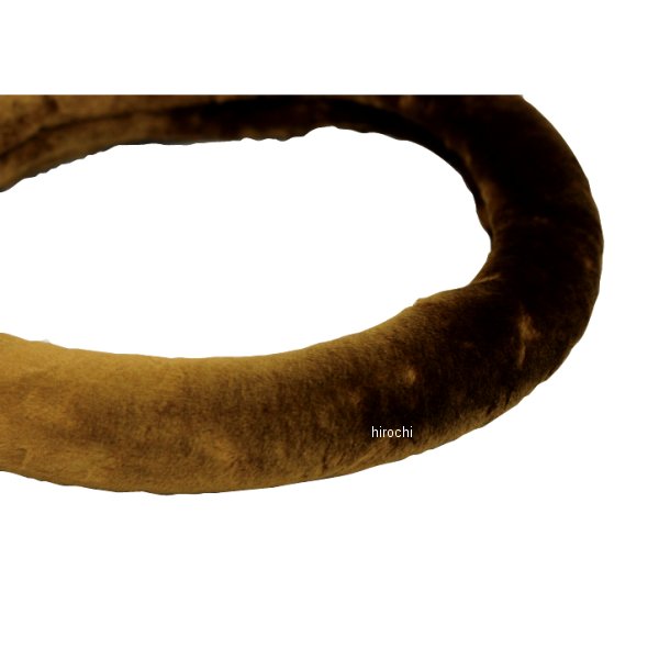 もこもこ ハンドルカバー ショートフェイクファー ステアリングカバー Sサイズ ブラウン